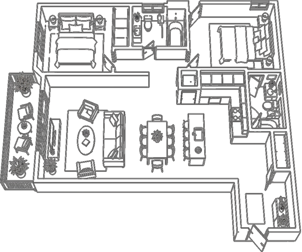 Floor Plan C floor plan — 920 square feet