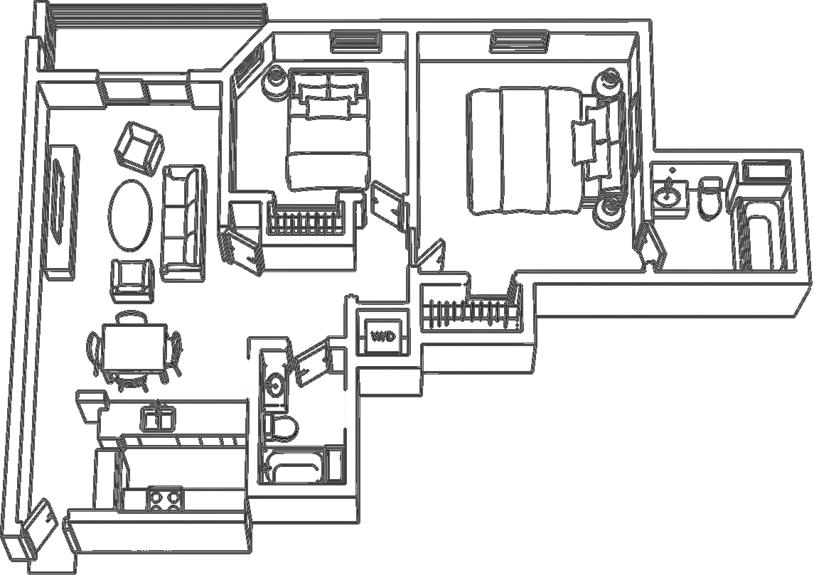 Floor Plan G floor plan — 785 square feet