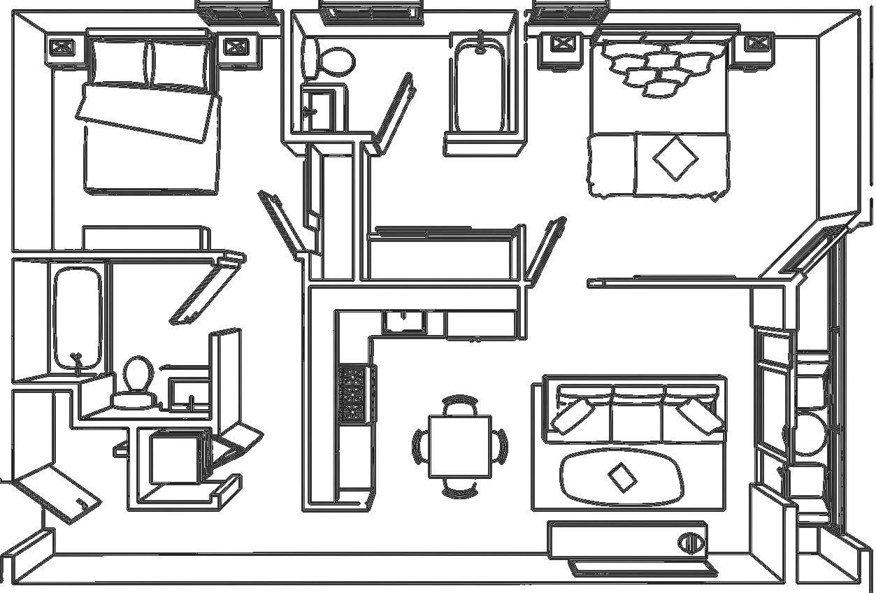 Floor Plan J floor plan — 830 square feet